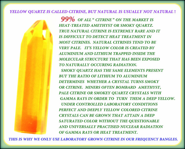 yellow quartz which has been lab grown